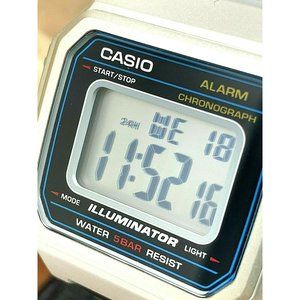Casio Men's Watch Quartz Illuminator Alarm Digital Silver Tone Steel 38mm B650W